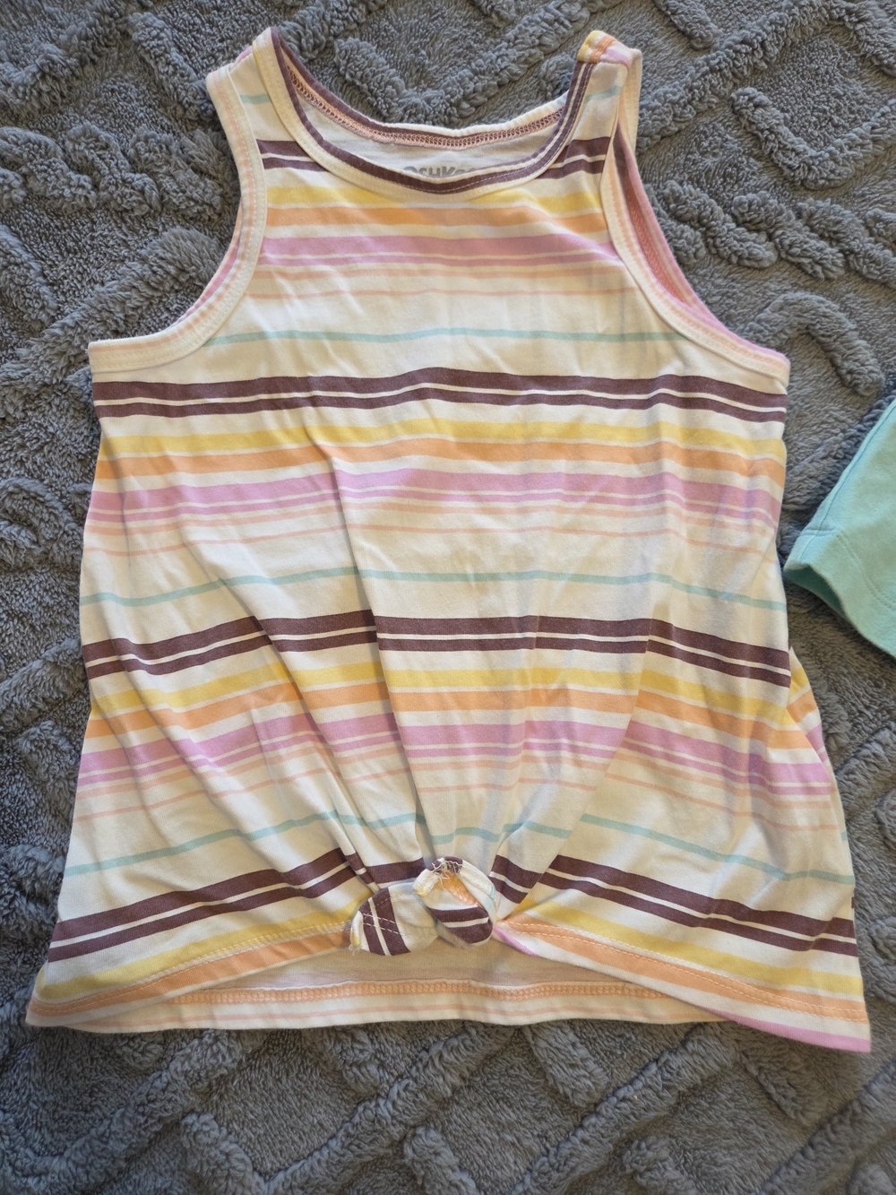 OshKosh 4T - Girls' Pastel Striped Tie-Front Tank Top